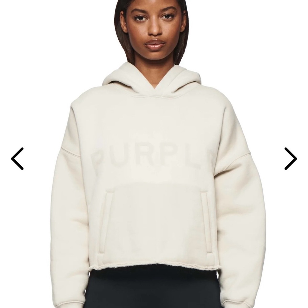 Purple Brand Cream Hooded Sweatshirt